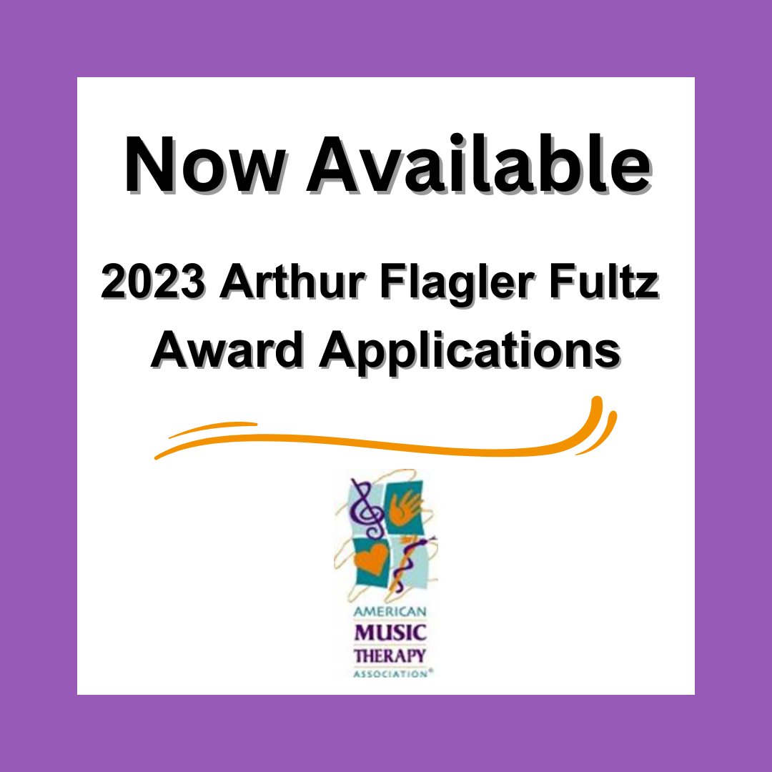 2023 Arthur Flagler Fultz Research Award – Application and Guidelines now available:  musictherapy.org/2023_arthur_fl…