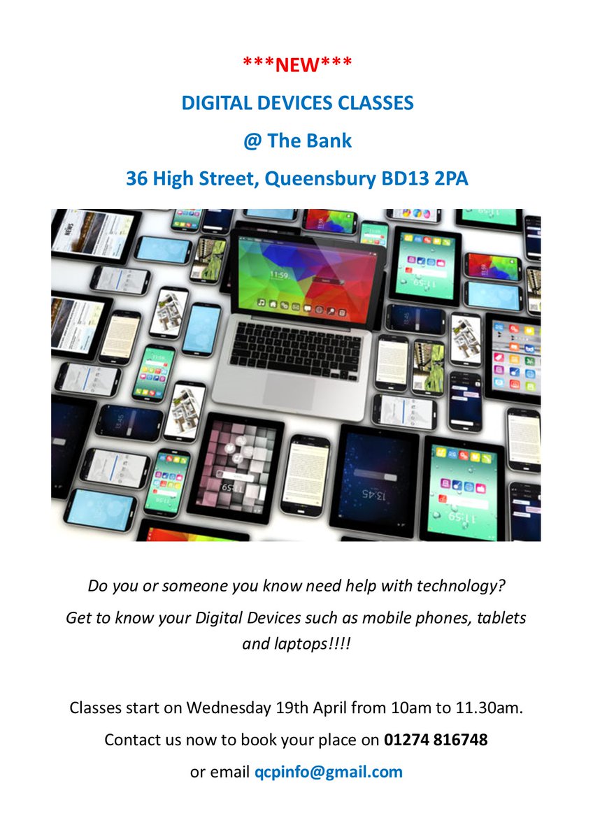 New Digital Devices classes starting in Queensbury! Get the most out of your tablet, smart phone, camera or laptop. Lots of useful information and how to recognise scams!💻