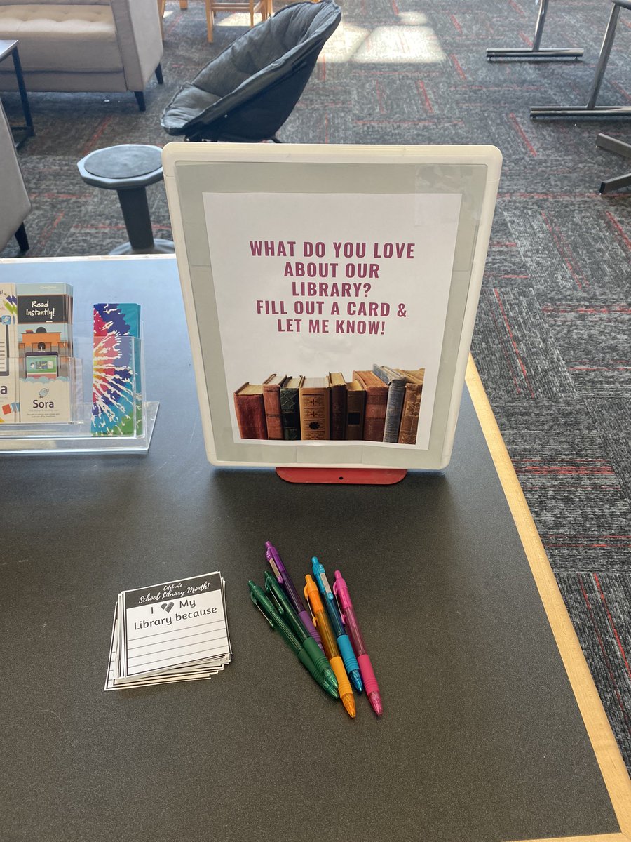 Happy #SchoolLibraryMonth! Check out our newest display to see what the #SHSWitchesLibrary can do for you! Fill out a slip & tell me what U 💜 about our library (& me 😜) #shswitchesread #librariesforall #freadim @_SalemHigh_ @SalemSchoolsk12