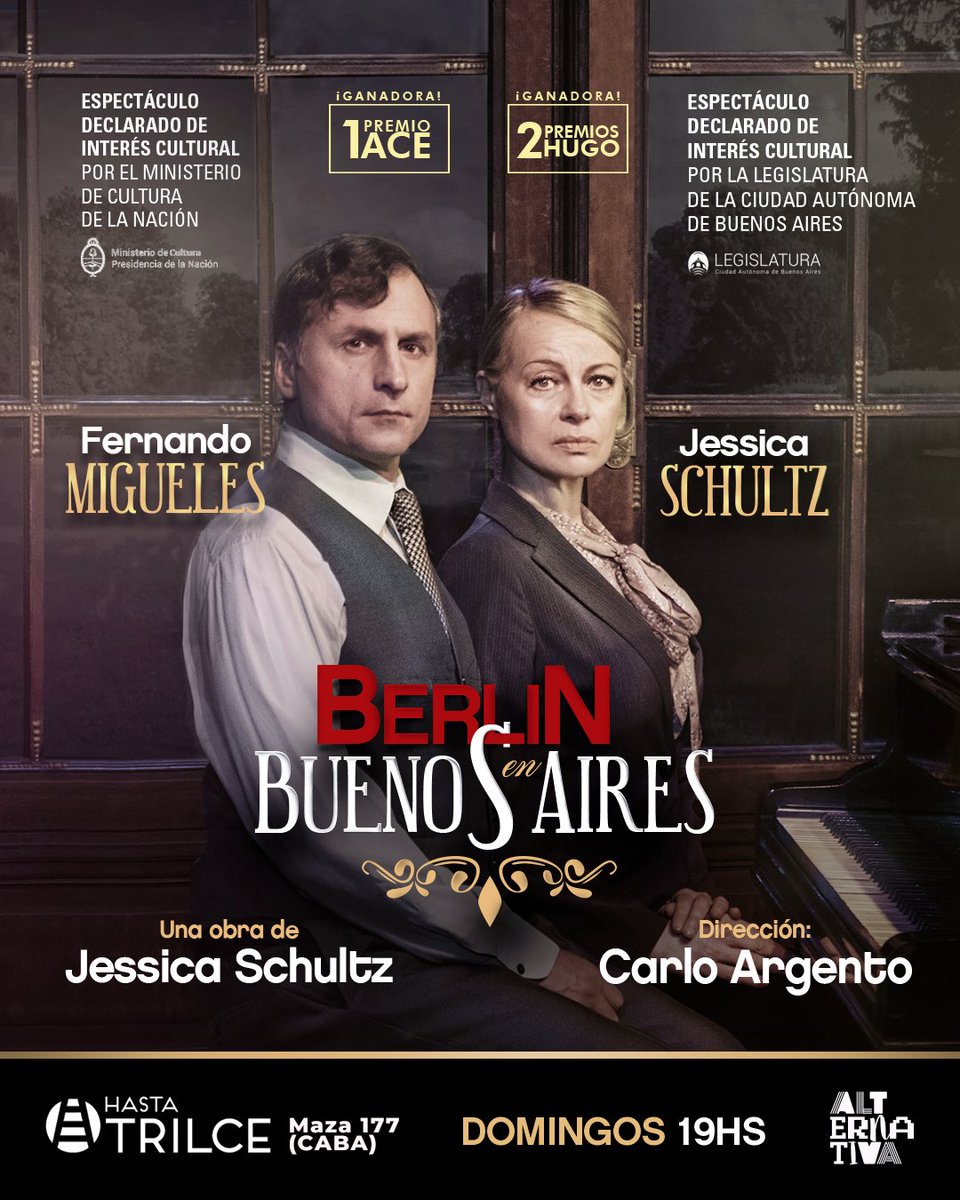 carloargentoOk's tweet photo. "Berlín en Buenos Aires", obra de @Schultzjessica2
con dirección de @carloargentoOk sigue presentando 
su cuarta temporada en @HastaTrilce 
Domingos 19hs. Maza 177. Caba. 
Entradas x @AlternativaEsc https://t.co/b7bUgIbhmH