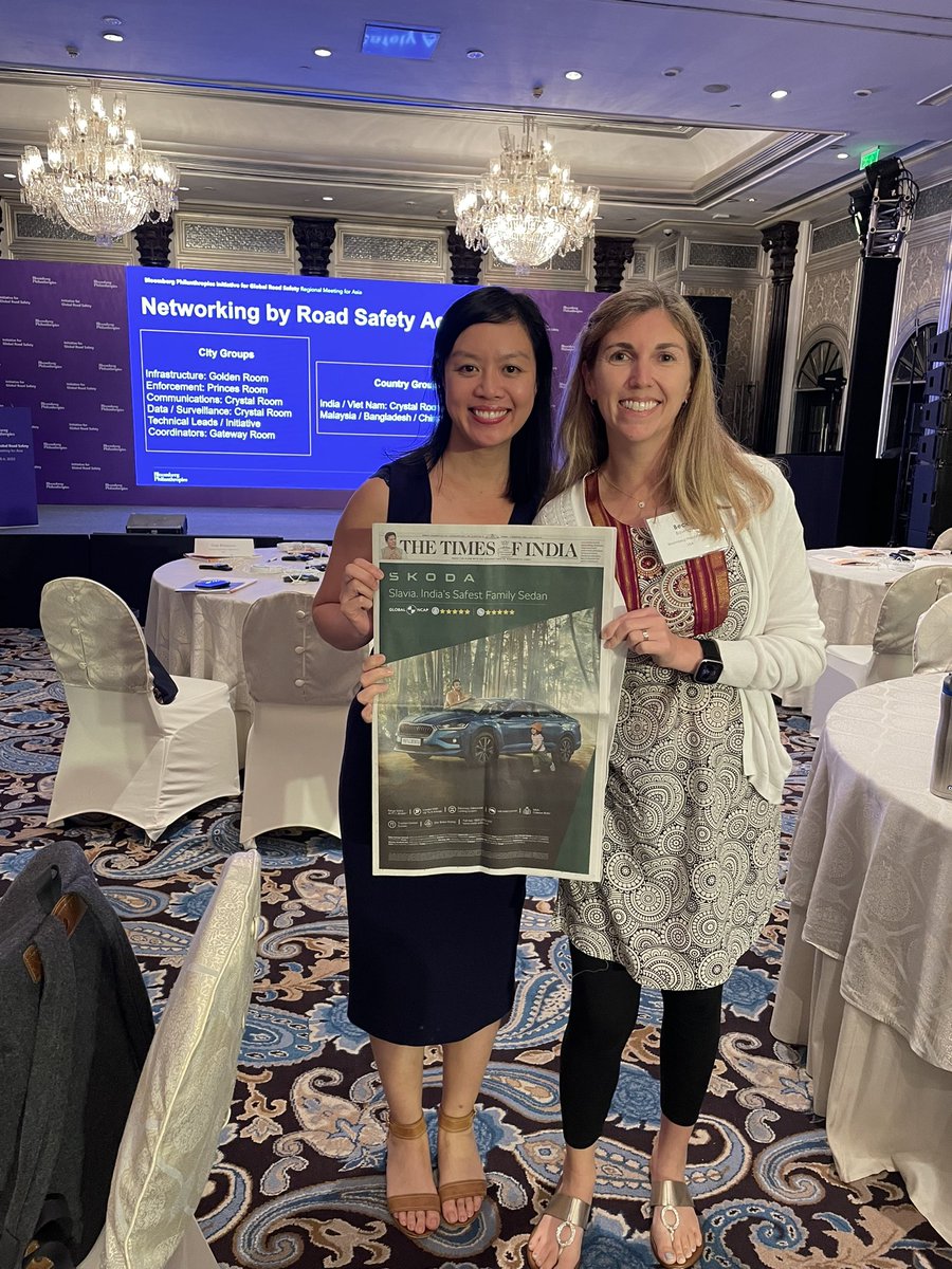 Safety DOES sell! Great to see @globalncap #safercarsforindia 5 star result for <a href="/SkodaIndia/">Škoda India</a> Slavia advertised on the front page of <a href="/timesofindia/">The Times Of India</a> during <a href="/BloombergDotOrg/">Bloomberg Philanthropies</a> partners meeting in Mumbai

#50by30 #missionzero2050 #safesystem