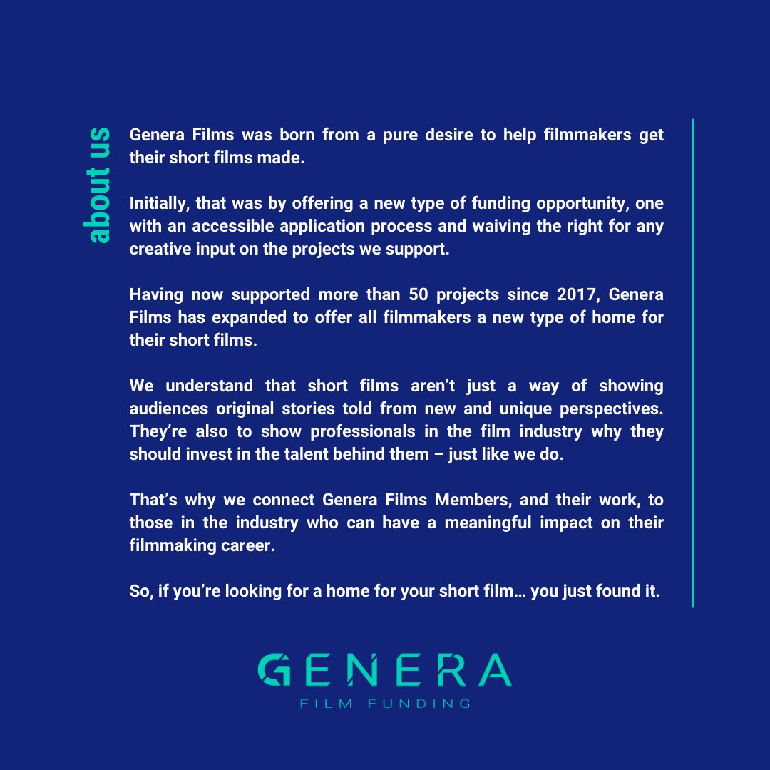 GeneraFilms's tweet photo. Here is a bit about Genera Films and what we do in the short film industry.
Have any questions? Check out our website on https://t.co/nRZpiW7afe π₯
#GeneraFilms #WatchMoreShorts https://t.co/bwx5oUPZVG