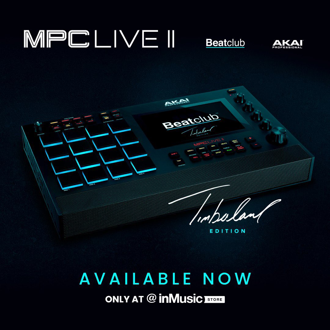 MPC Live 2 BeatClub TIMBALAND EDITION featuring the hardest-hitting drums EVER inside an MPC is Available Now🔥 This release is limited to only 500 pieces. Go get yours NOW (link in bio)