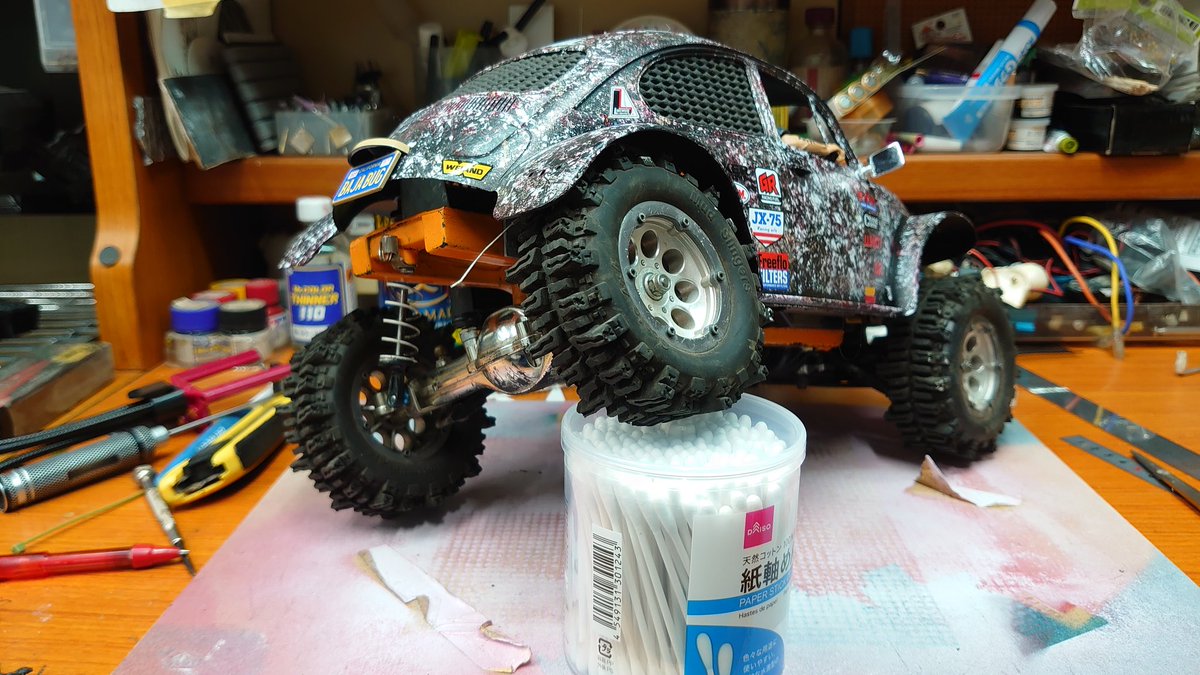 GoodRajiDF's tweet image. #CC01 #タミヤ #クローラー #魔改造
数年ぶりにトレイル仕様からロッククローリング仕様に戻してます
魔改造の都合上バッテリーホルダーの重心がかなり上なんですけどちょっと本気ロック時は小型バッテリーを搭載するのでヨシとします
以外に前後重量バランスはセンター付近なのはナイショです😁👍