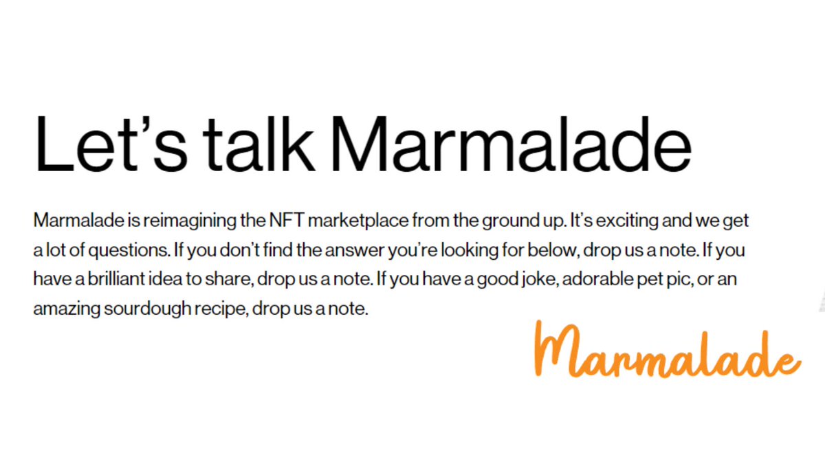 KadenaEcosystem's tweet image. Introducing Marmalade on @kadena_io: the complete infrastructure to launch and run game-changing NFT marketplaces. No more worrying about security, scalability, or supporting the latest technology—Marmalade takes care of it all.

#NFT #Marmalade #Kadena #KadenaEco #KadenaNFTs