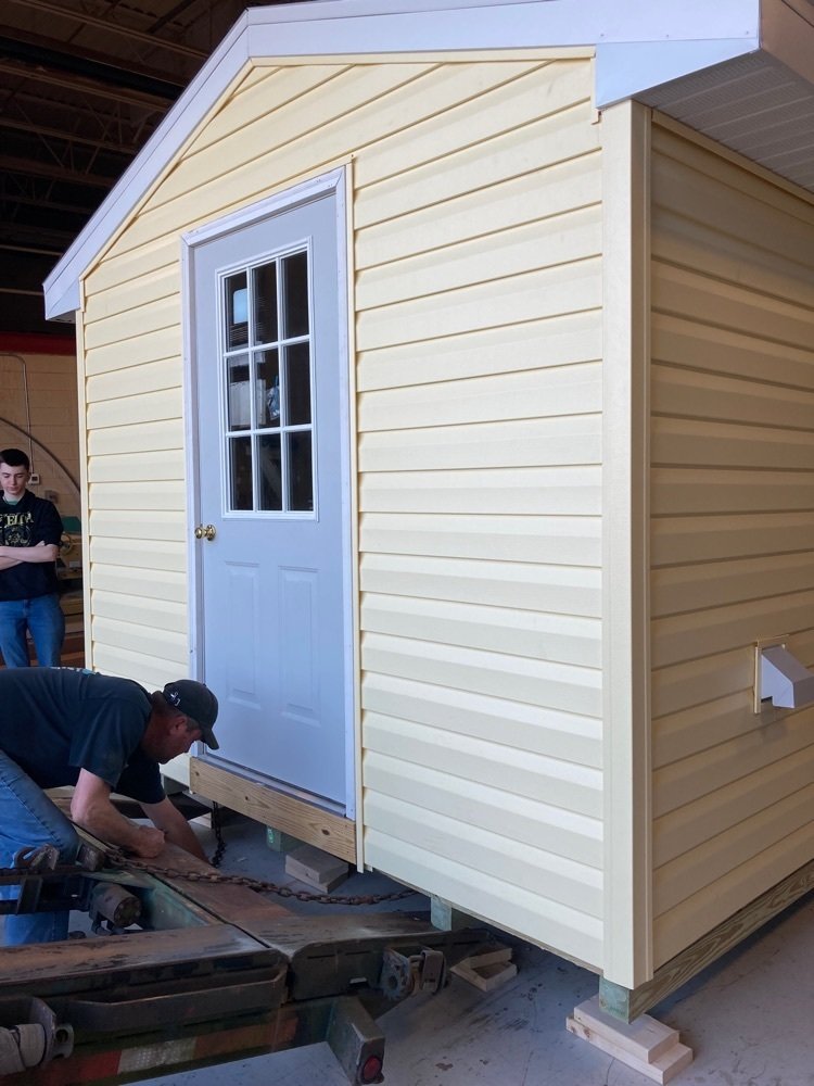 CCTC_CCPS's tweet photo. Another shed complete getting picked up for delivery!  Great work Construction students.
#CCTCGrows https://t.co/zRvxXWXgt6