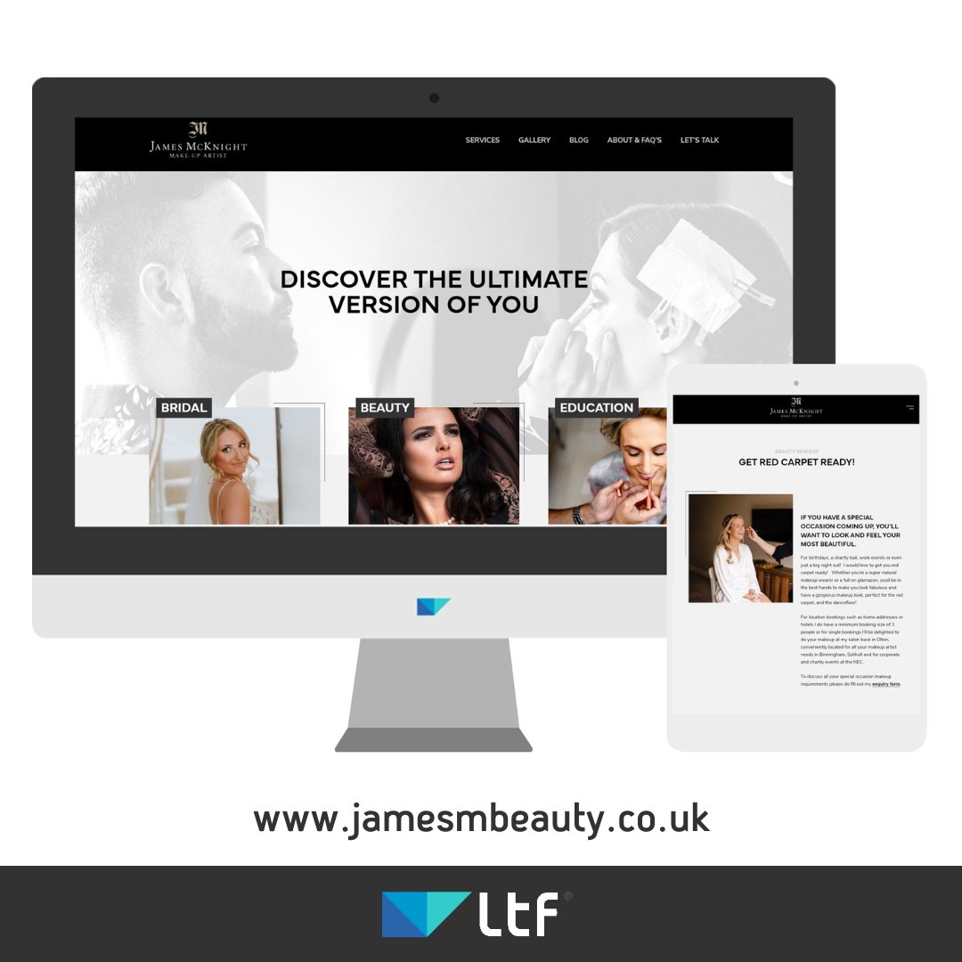 Working with the fantastic James McKnight on his new #websitedesign and build was a pleasure!

We think we've made your website look as beautiful as you make your clients! 💄

In need of a #website #makeover? Then book a call - ow.ly/7g8u50NtzKl.
