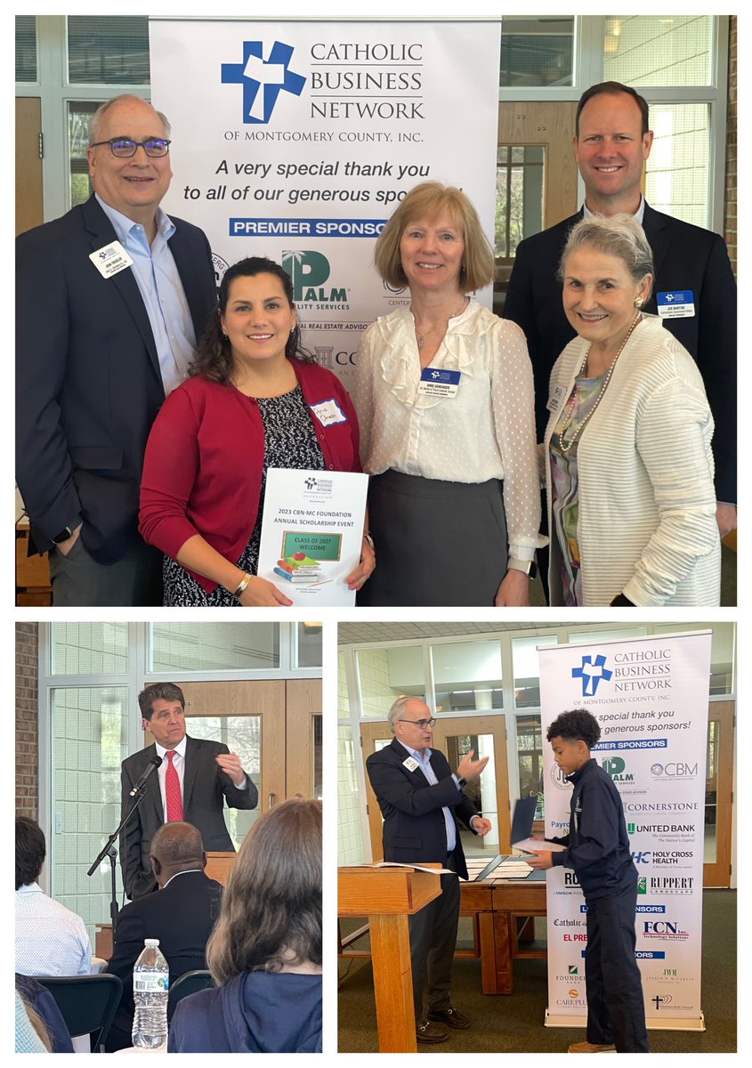 CBN_Moco's tweet photo. Great times at #CBNMC 2023 Annual
Scholarship Event! 🔝Thank you to our Essay Committee, President Joe Barton, Sponsors, Gala 2022 Supporters, Board of Directors & Members. Thank You John Treseler & Guest Speaker Mark Shivers-President of @DonBoscoCR @StEChurchMD thx for hosting. https://t.co/2OJNQca2ac