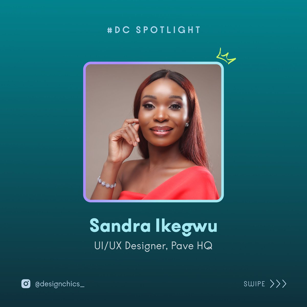 Designchics's tweet photo. 1/3
Today is a good day to celebrate one of the amazing women in our community✨
We are kickstarting our #DesignChicsSpotlight series, where our community members share their stories.
Our first feature is Sandra Ikegwu (@SandraIkegwu), a UI/UX Designer at Pave HQ. https://t.co/onUH2vPOYp