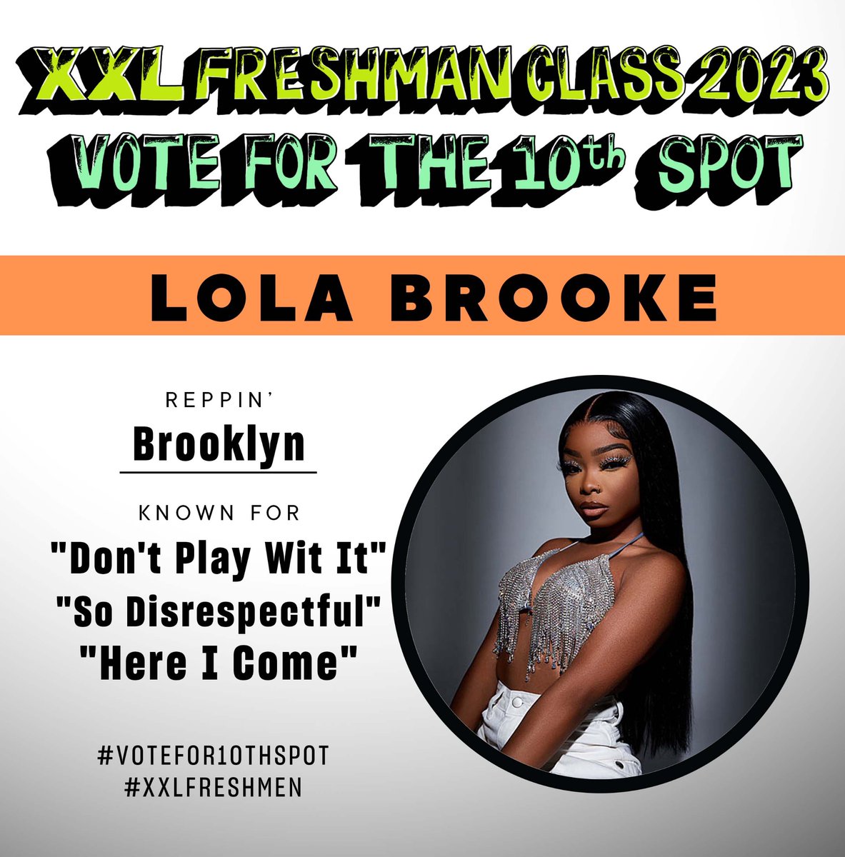 XXL's tweet photo. 🏆 VOTE FOR XXL FRESHMAN 2023 

👤 @lolabrooke718 

➡️ VOTE HERE https://t.co/WIDyS6UKAA https://t.co/J7no01TZde
