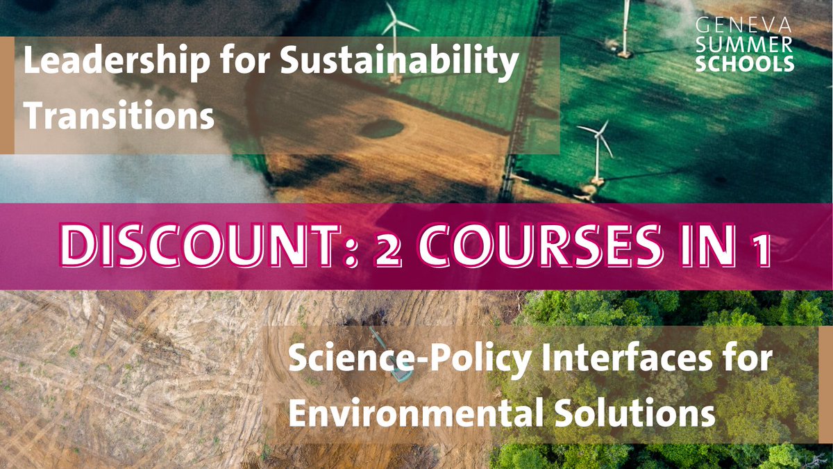 SummerUNIGE's tweet image. Joint offer for #Sustainability and #Sciencepolicyinterfaces courses💰with a 20% discount for young practitioners and researchers
📆 26 June – 07 July 2023
 🗞Application deadline: 15 April 2023 
bit.ly/3YLJx4C
@AlexandrHedjazi @mtarantino1979 @GenevaSPI
