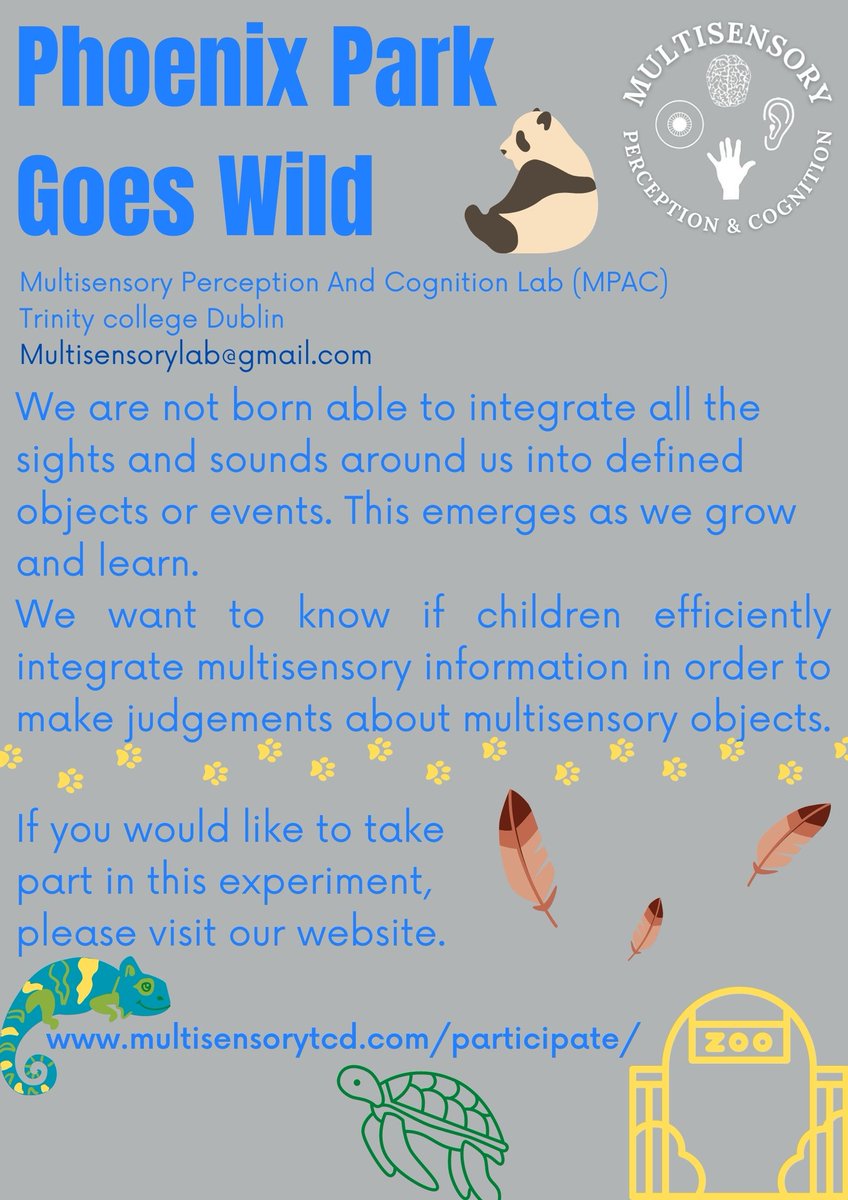Phoenix Park Goes Wild! 🐾
We are looking for children aged 4-12 years to take part in this fun, online experiment 🧐
multisensorytcd.com/kids-zone/#pho…