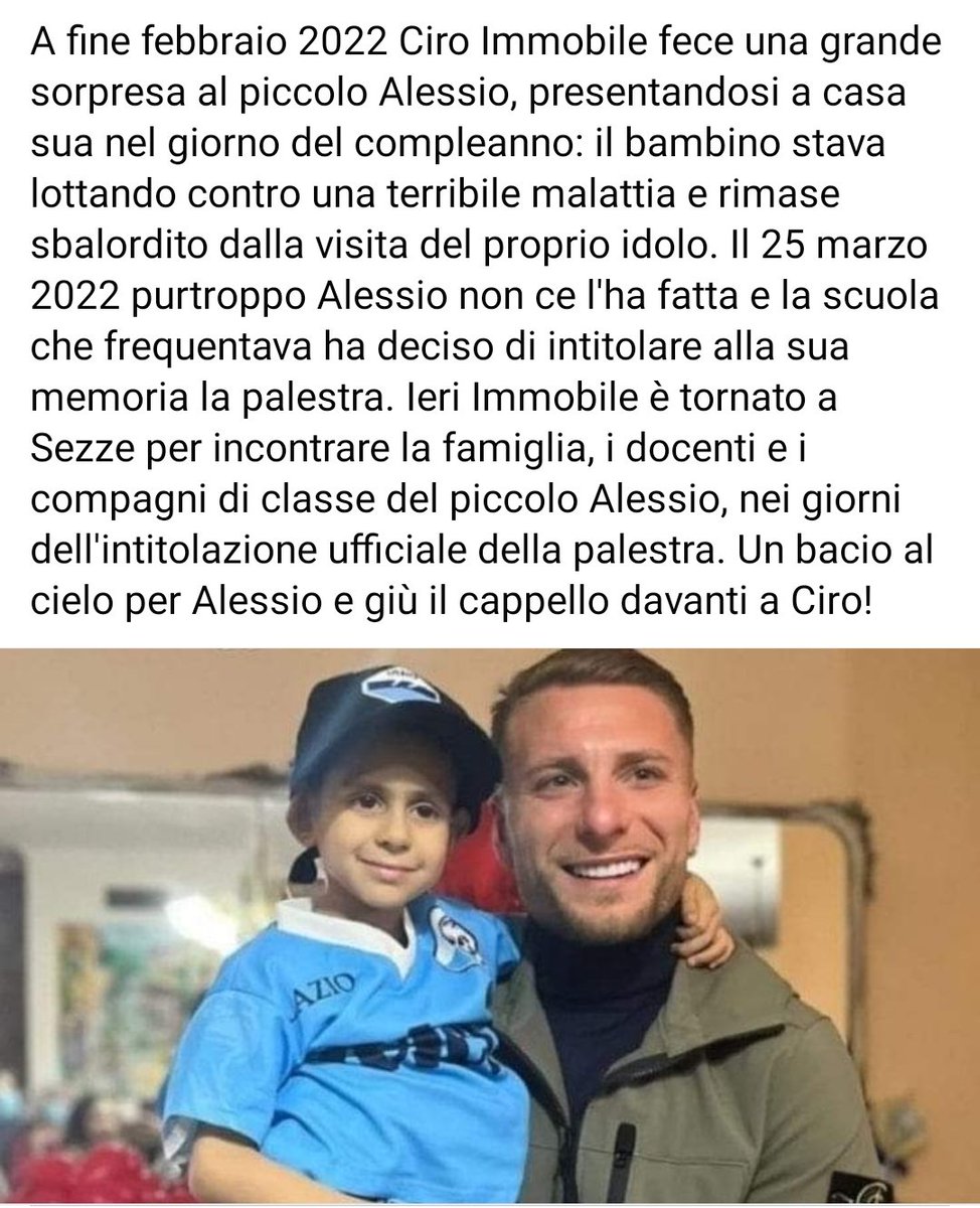 AlessandroVitt2's tweet photo. Un bacio al cielo per il piccolo Alessio e giù il cappello davanti a Ciro Immobile! https://t.co/x3xo8FUj9Q