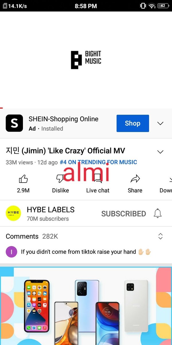 Almi06264157's tweet photo. @ot7bangtan01 Thank you

I'm listening to #LikeCrazy from the album #Jimin_FACE by #Jimin of @BTS_twt 💜 https://t.co/4tlvkINVwA