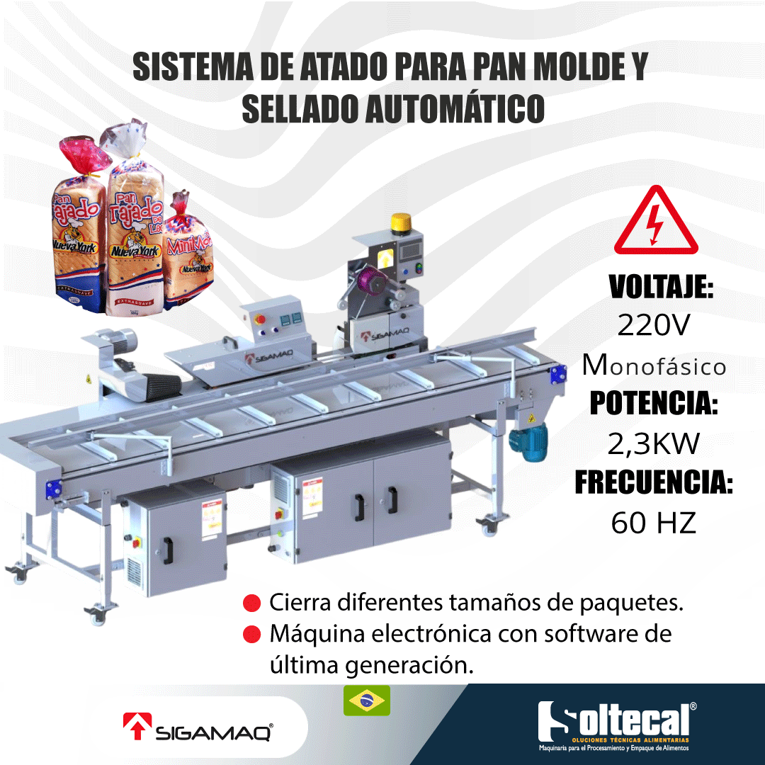 SOLTECAL's tweet image. Ha sido desarrollada para atender la alta producción de la industria de panadería, siendo la mejor solución para aplicación de cierre individualizado, garantizando la calidad y la integridad del producto, así como la  productividad. 

#breadbaker #panificadores #panificadora