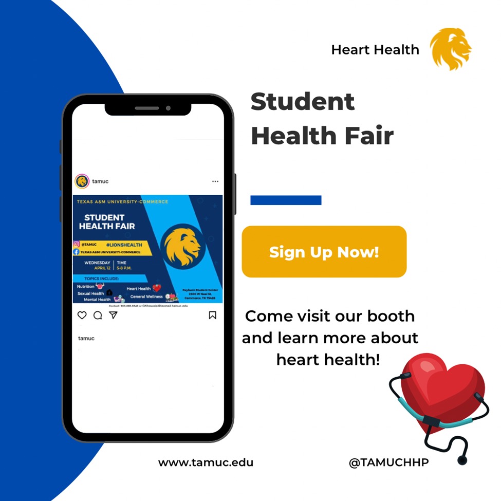 What does it take to be healthy, and what resources are there for you?

Find out in ONE WEEK at our #Student #HealthFair as  25+ vendors rgive tips, resources, and...giveaways.

Be a friend! Bring a friend!
Register 👇🏻
calendar.tamuc.edu/event/am-comme…