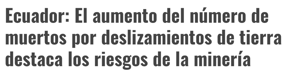 Artículo destaca un aspecto de la minería nunca mencionado por los gobs, empresas o la prensa, pero que en este país es especialmente peligroso
(traducir en Chrome- botón derecho, traducir)
<a href="/revistaPlanV/">Plan V</a> <a href="/Primicias/">Primicias</a> <a href="/EcuavisaInforma/">Ecuavisa Noticias</a> @Ambiente_Ec <a href="/CEDENMA/">CEDENMA</a>
👇
greenleft.org.au/content/ecuado…