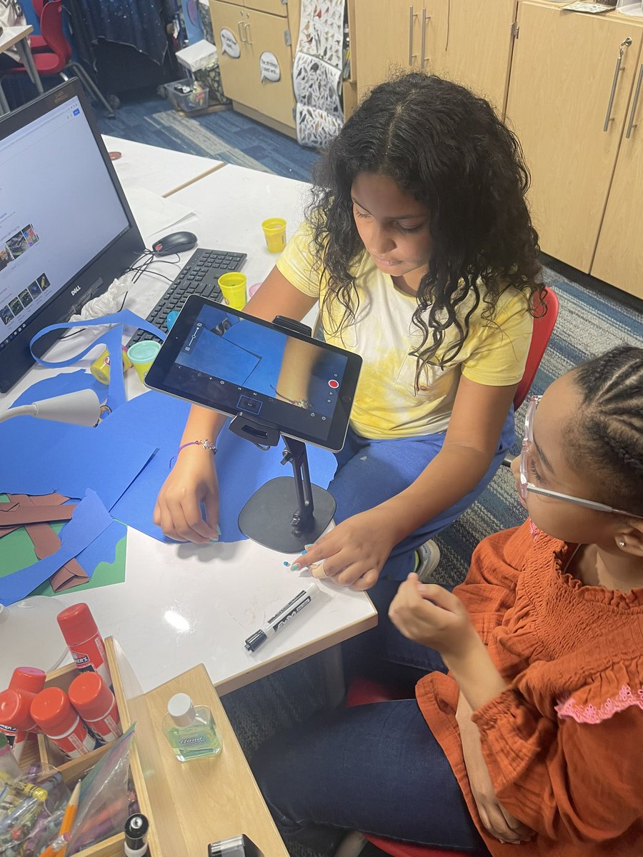 teachbeaty's tweet photo. Animal life cycle stop motion in action thanks to National Council of Jewish Woman South Cook mini grant @NCJW @SerenaHills_161 #sd161learns https://t.co/Pil7LqWWqa