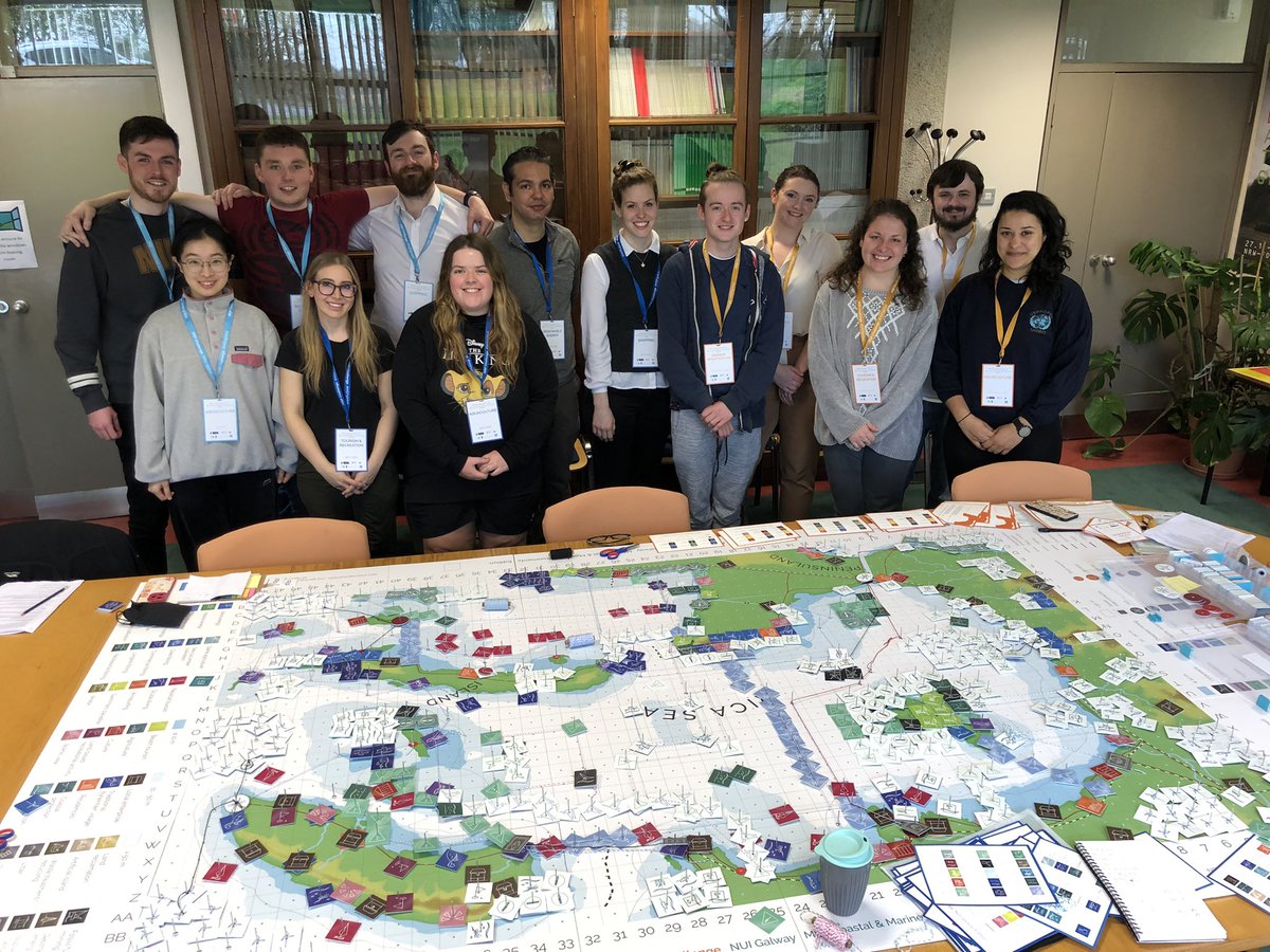 GalwaySeaShore's tweet photo. another successful #MSPChallenge w our MSc students &amp; @stxLiam ! They did great w renewable energy targets but couldn’t hit 30% marine reserves! shows how tough it can be! But fun was had! #marinespatialplanning #climatechange @MarineInst @LodewijkAbspoel @MSP_Ireland @MarSocSci https://t.co/kD4rAlW6YK
