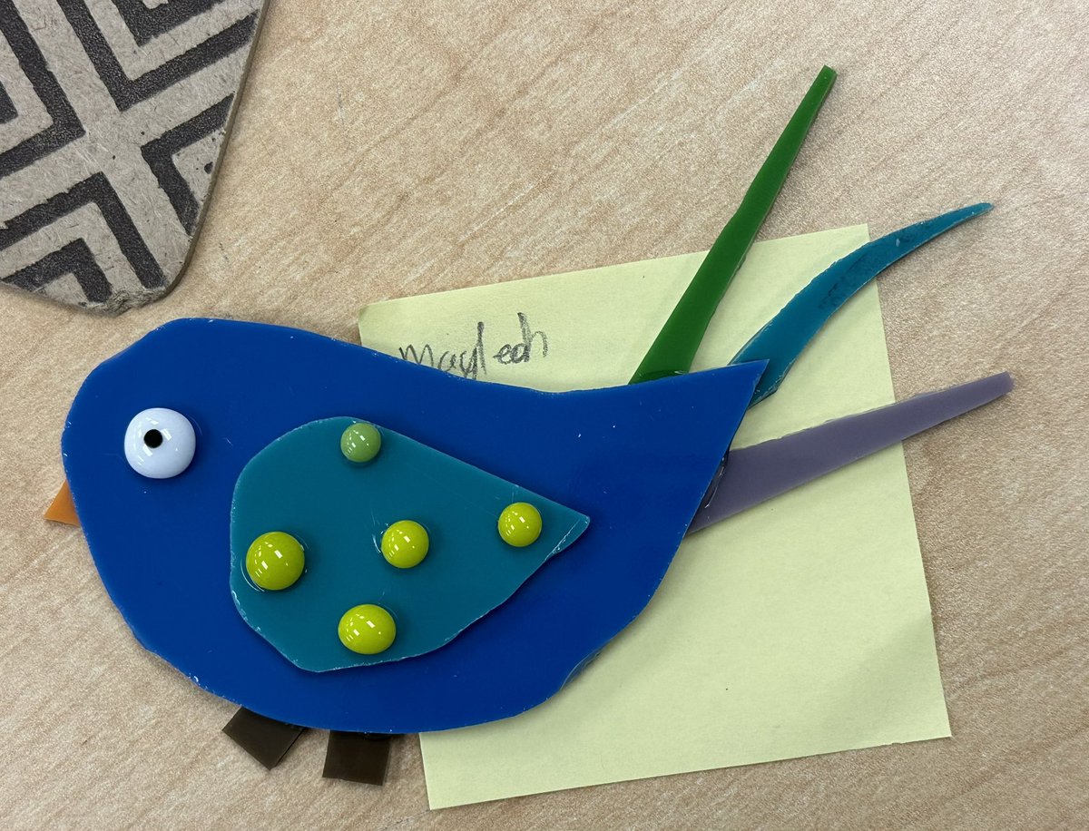 A little fused glass fun on this icy day. Mrs Miller will take these home to put in her kiln - they will become garden stakes for our plant sale and art show in May - beautiful work Cyclones! #RCDSBArts #fusedglass