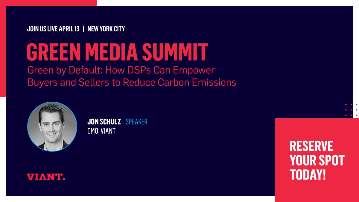 Join us at @Sharethrough's 2023 Green Media Summit on April 13 in NYC where our CMO Jon Schulz will be participating in a panel discussion on how DSPs can impact carbon reduction efforts. We look forward to seeing you there! bit.ly/3zSllD7