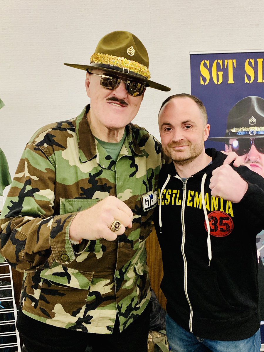 #Throwback to 4 Years ago & meeting @WWE Legend @_SgtSlaughter at @wrestlecon in NYC during #WrestleMania35 weekend.