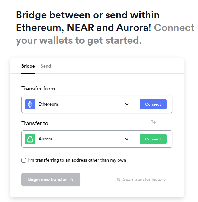 Now you can connect to #Aurora with Rainbow rainbowbridge.app/transfer