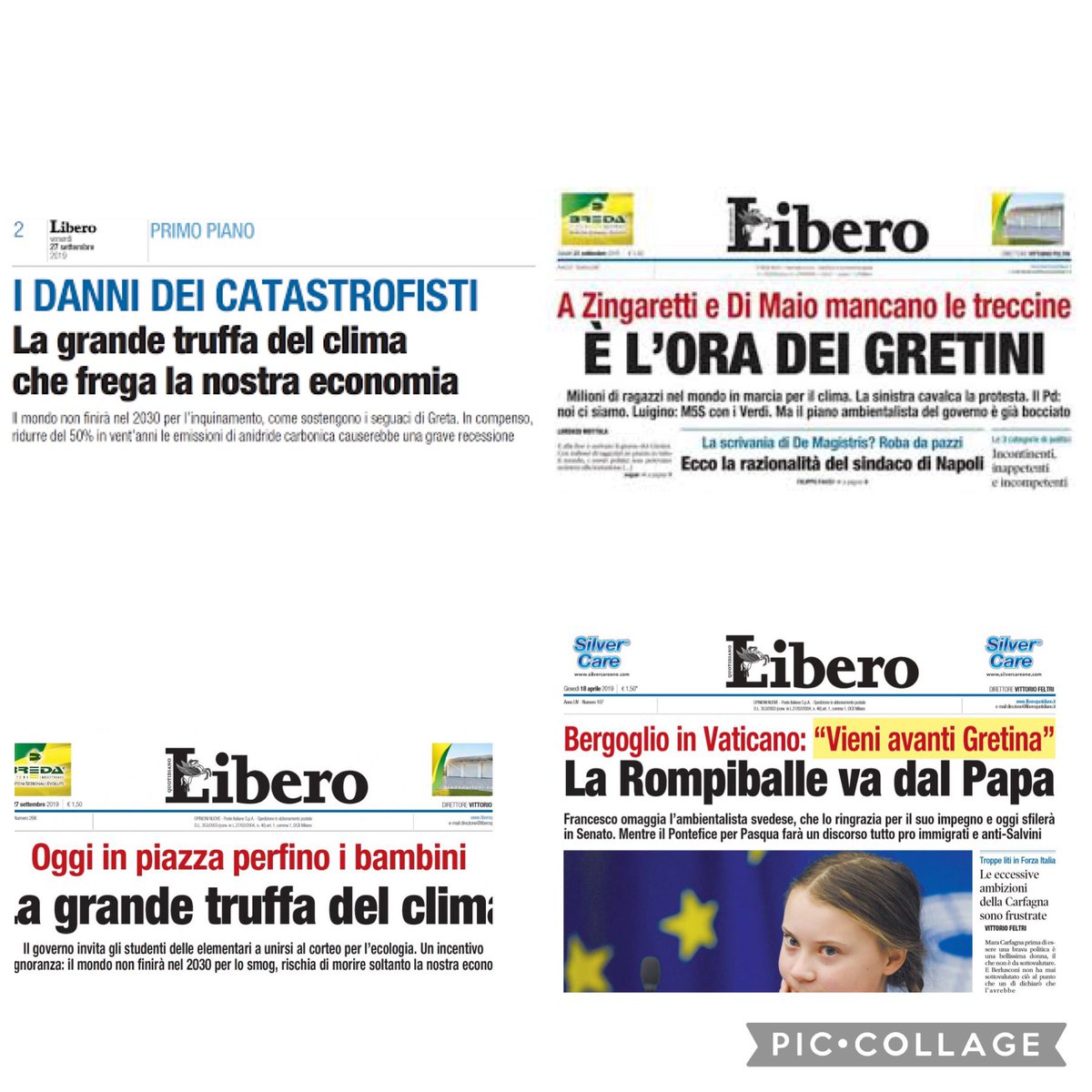 Notizia di oggi: In Norvegia le calotte glaciali si ritirano 20 volte più rapidamente di quanto ipotizzato.
E non è che nel resto del mondo sia meglio. 
Come sempre Sallusti e Senaldi si sono distinti.
(nel fare schifo)