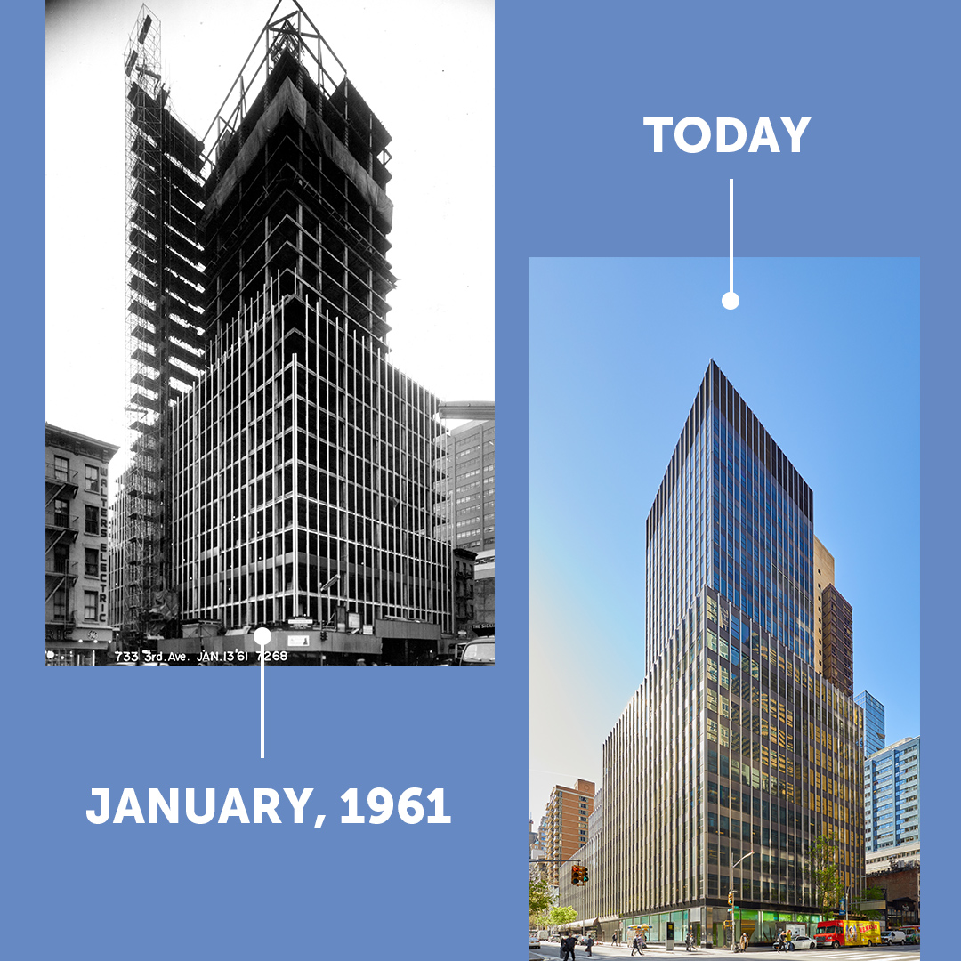 Standing for over 60 years, #733Third is a true testament to the Midtown East construction boom of the 20th century. Swipe to see then and now!