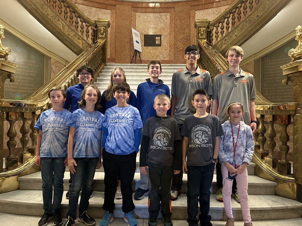 MsHernandezSVVS's tweet image. @CentralSVVSD_IB Central Robotics at the Capitol!  Colorado State Champions, team &apos;What Just Happened?!&apos; showcasing their robotics skills to lawmakers and business leaders in Denver with other leading robotics teams from SVVSD! #StVrainStorm #icsvvsd #SVVSDsupt