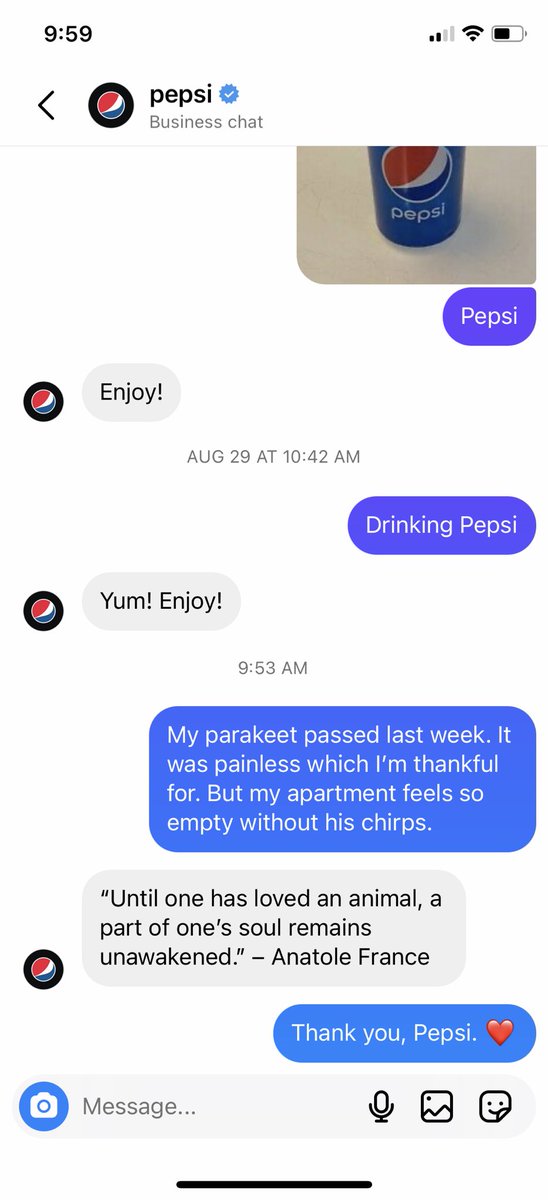 atdanwhite's tweet photo. I love Pepsi. https://t.co/HXrR4gQfHL