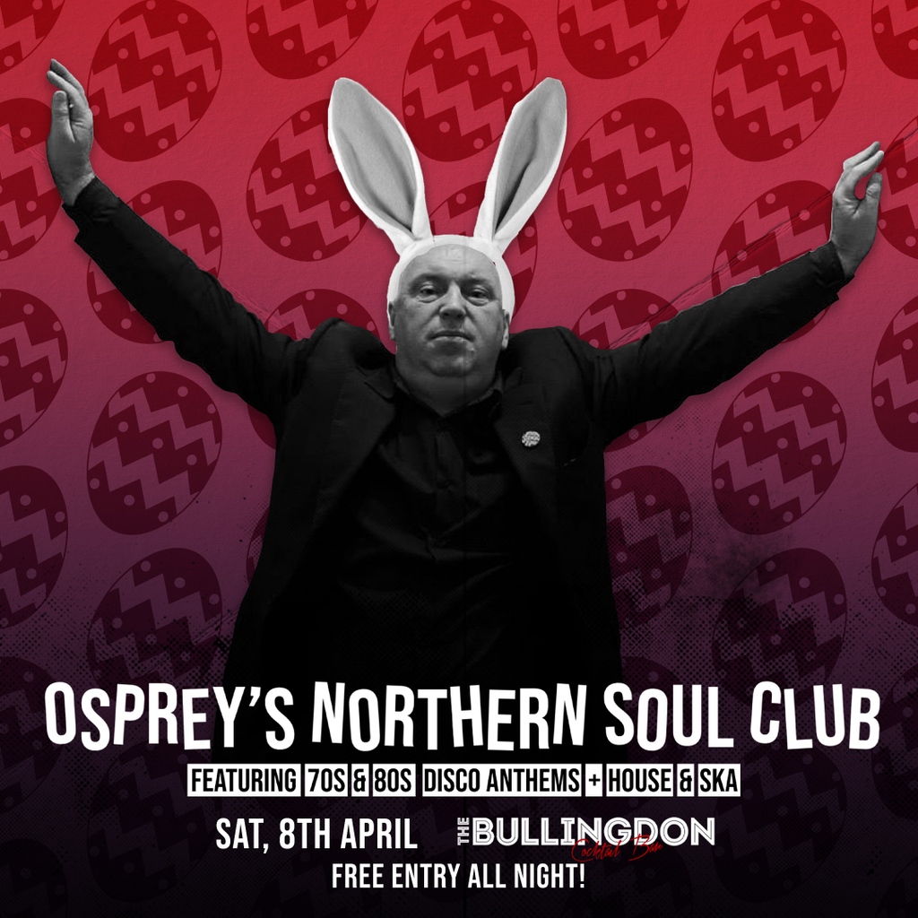 An EGG-cellent double bill of musical treats for you this weekend!

DJ Garvin Dan kicking off Easter weekend on Good Friday with all the feel good reggae anthems 👀🔥

Then we have the one and only Osprey on Easter Sunday with his funky Northern Soul Club.

We'll see you there 🖤