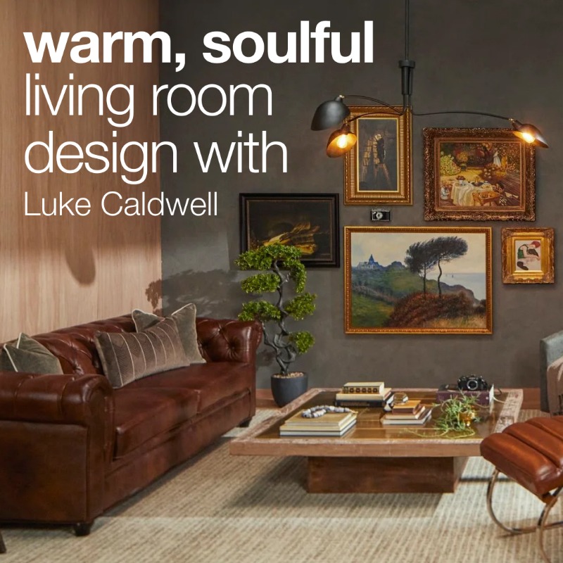 .<a href="/lukecaldwell/">Luke Caldwell</a> loves designing warm, soulful rooms. Read about how this living room came together: bit.ly/40JSKeU