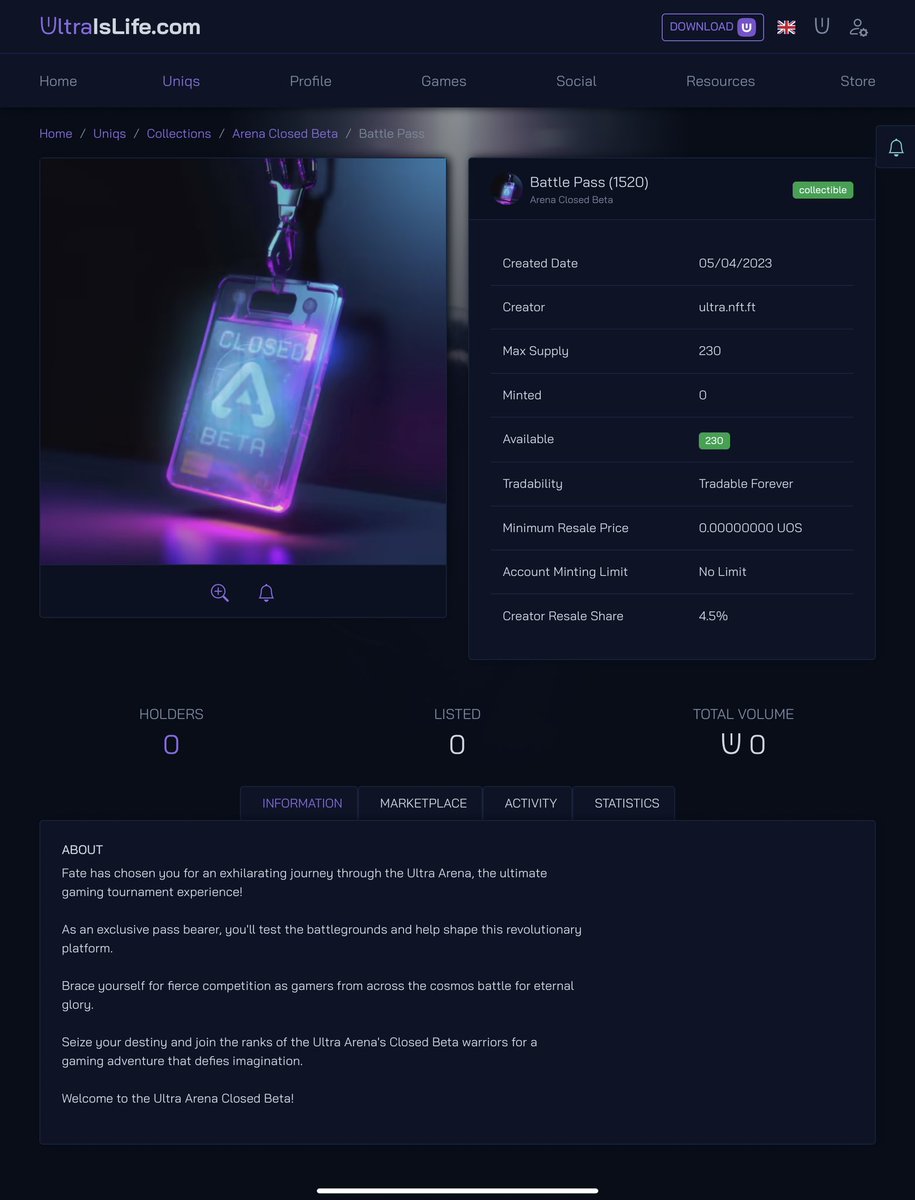 UltraIsLife.com (@_ultraislife) on Twitter photo Like and retweet if you’re hoping to receive an <a href="/ultraarena_io/">Ultra Arena</a> Battle Pass to enable access to the @ultra_io tournament platform beta!?
230 available!
#Web3Gaming #eSports $UOS Like and retweet if you’re hoping to receive an <a href="/ultraarena_io/">Ultra Arena</a> Battle Pass to enable access to the @ultra_io tournament platform beta!?
230 available!
#Web3Gaming #eSports $UOS