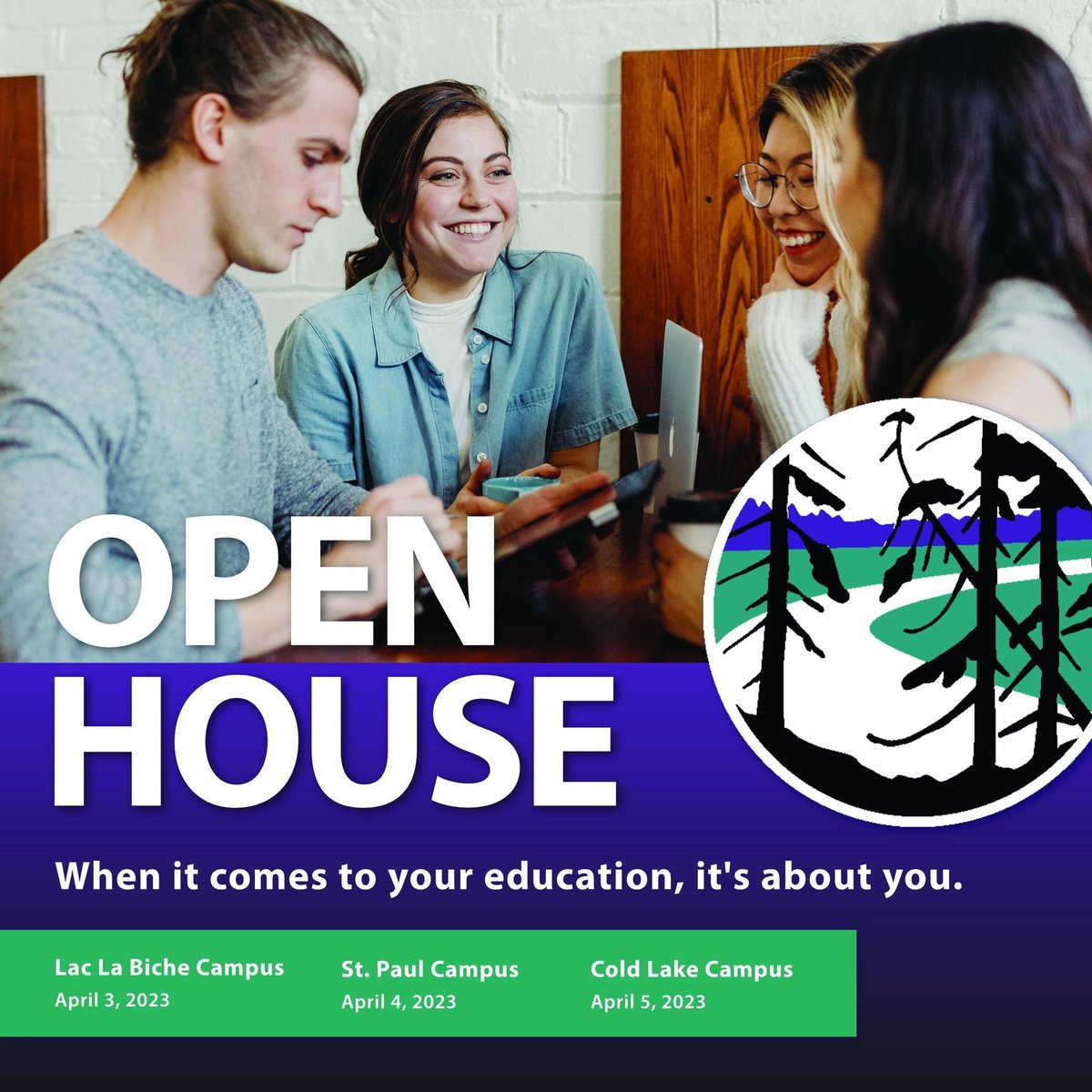 The <a href="/PortageCollege/">Portage College</a> Open House is taking place tonight from 6-8 pm at the Cold Lake campus.

For information about programs, please stop by tonight, and enjoy a free BBQ supper. 

Take a tour of the College, and enter to win $1,000 off your tuition.