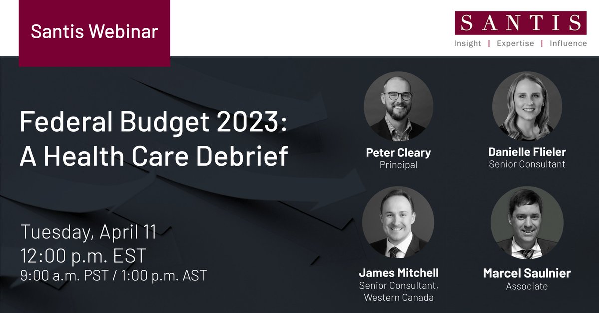 🚨Today is the day!   

It’s not too late to register for our webinar, “Federal Budget 2023: A Health Care Debrief”, starting at noon EST.   

Register now ⬇️   
bit.ly/40zVWJG   

#CdnPoli #CdnHealth #FederalBudget2023