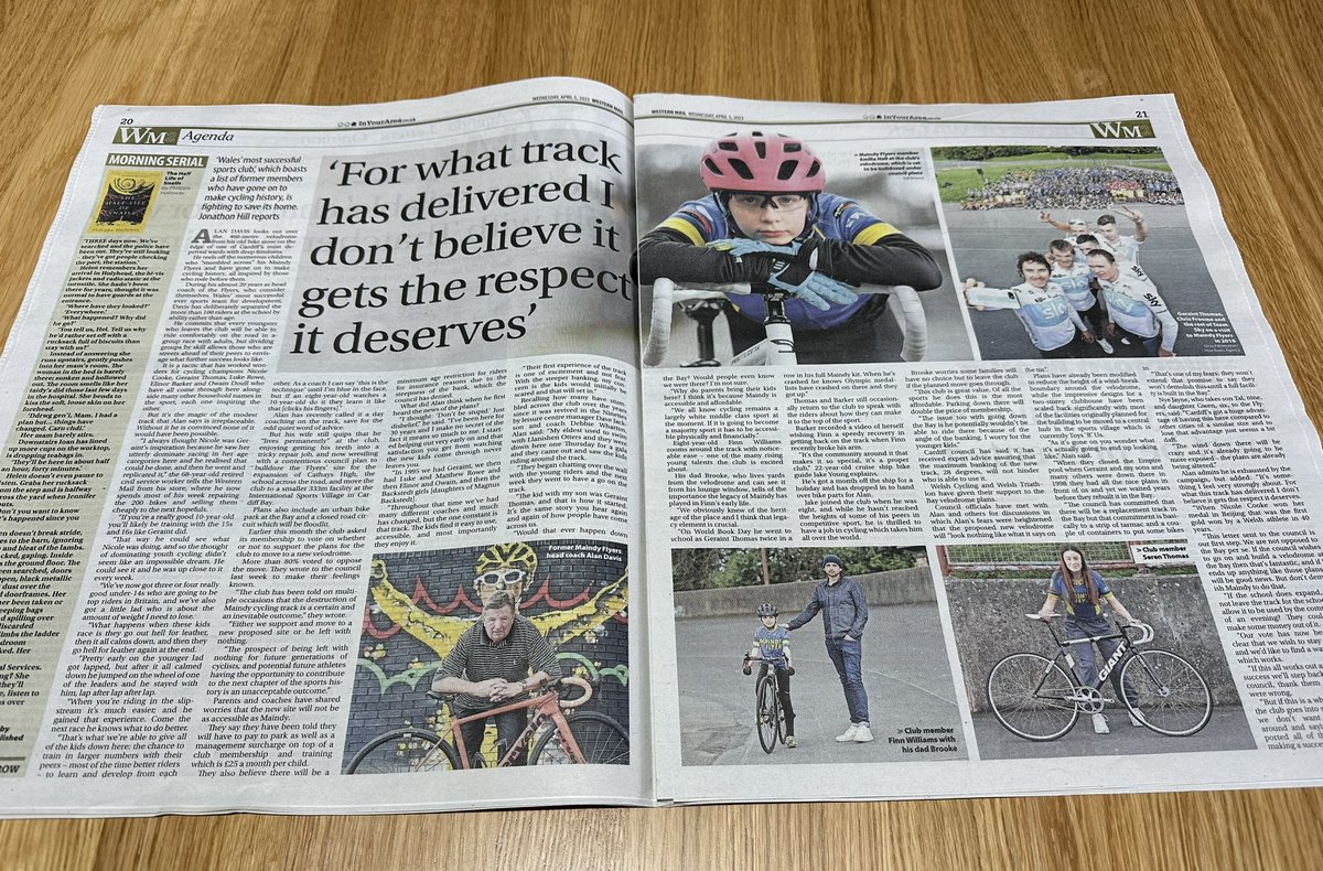 Great coverage in the Western Mail today! Please re-tweet, we need <a href="/cardiffcouncil/">Cardiff Council</a> and the wider <a href="/WelshGovernment/">Welsh Government</a> to pay attention. This site is too important to Welsh &amp; UK cycling to demolish #savemaindy #DreamBig