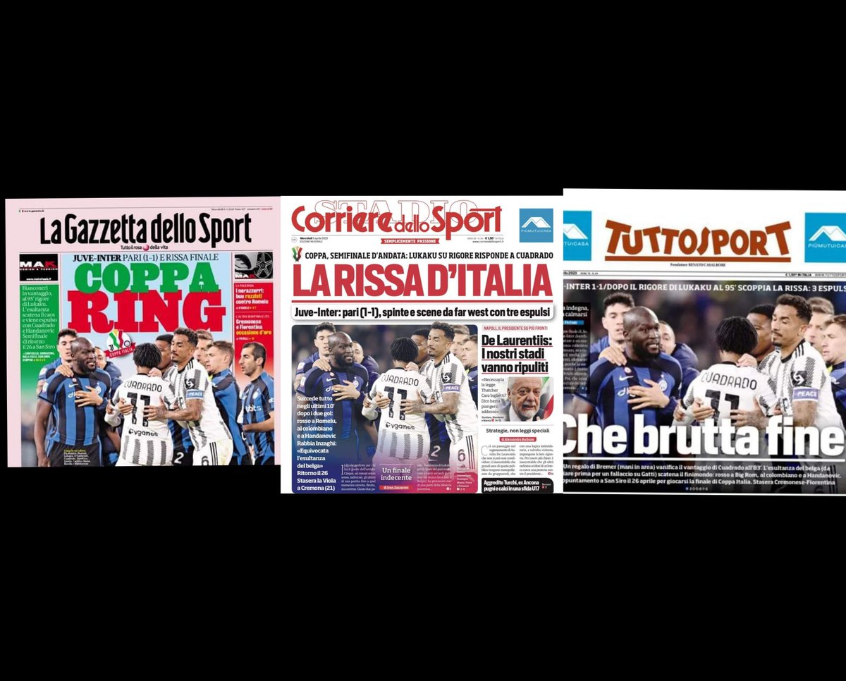 paolozzibillo's tweet photo. Trovate le parole "cori #razzisti" su @Gazzetta_it @CorSport @tuttosport e vi do 1000 euro. 
La stampa italiana sta ROVINATA 
#Lukaku #juveinter #razzismo #seriea https://t.co/VgdCMKmINj