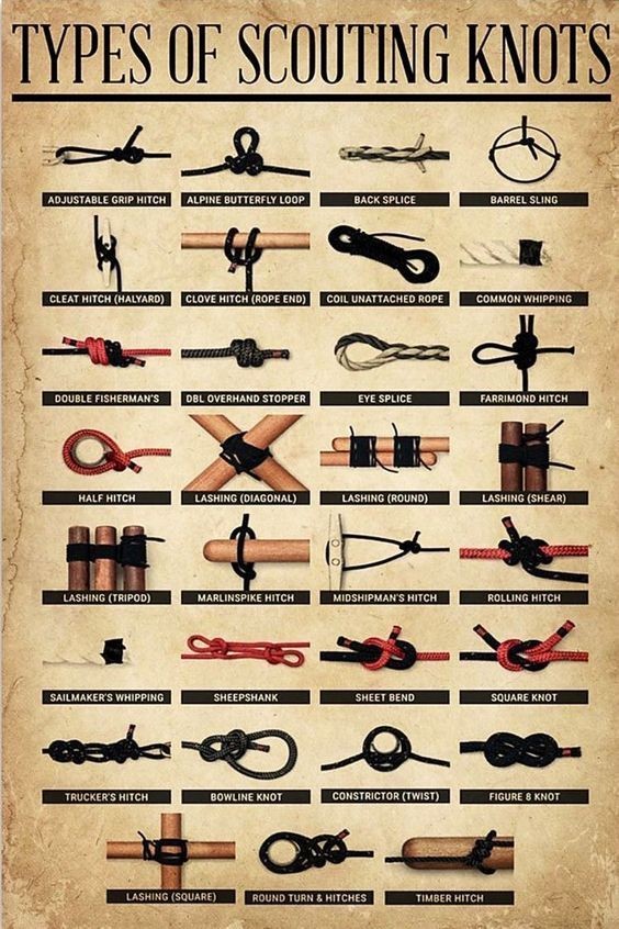 HOW TO on X: Types of Scouting Knots  / X