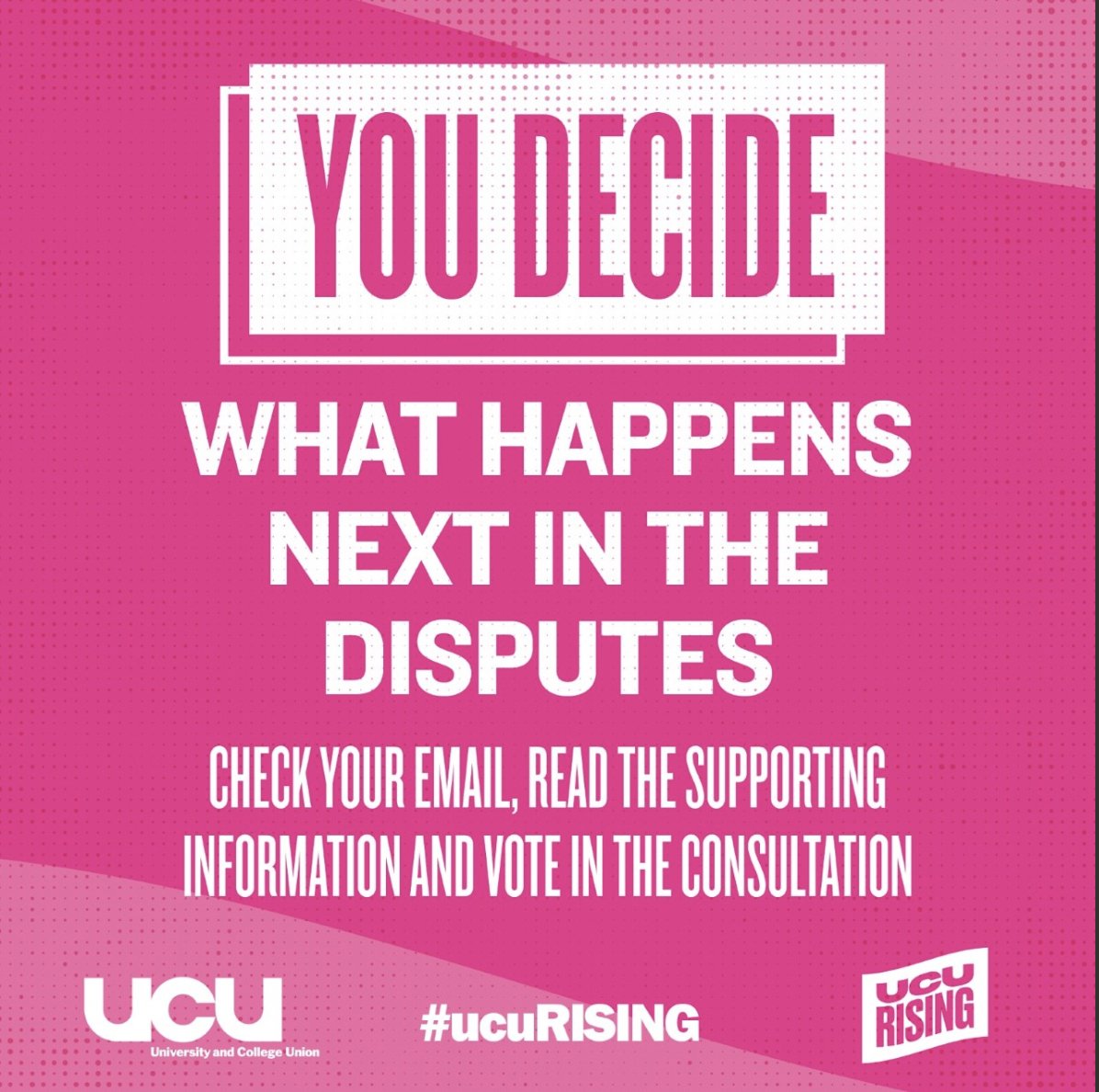 The consultations on pensions and pay & conditions have now been open 24 hours  If you haven't yet voted, please check your email and have your say  EVERY member's vote counts  #ucuRISING