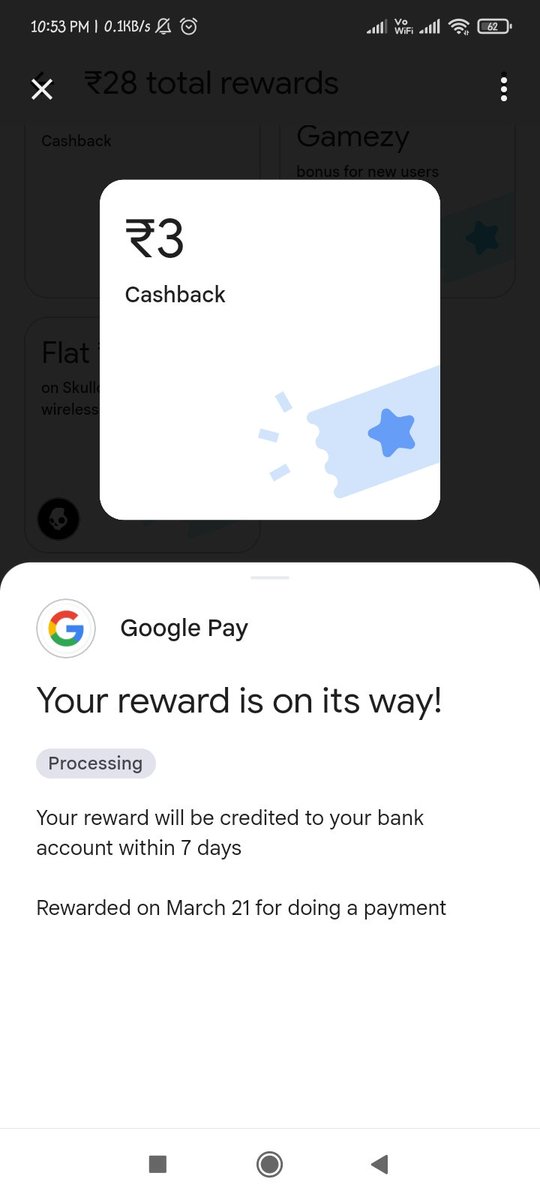 axdii_says's tweet photo. It's been more than 15 & 10 days for both transaction but even at they showing cashback in processing.. Even they can't give any helpful statement about that, there R many cash like that they can't give to my account . #gogglepay #UPITransactions #cashback https://t.co/nl3qBKzNMA