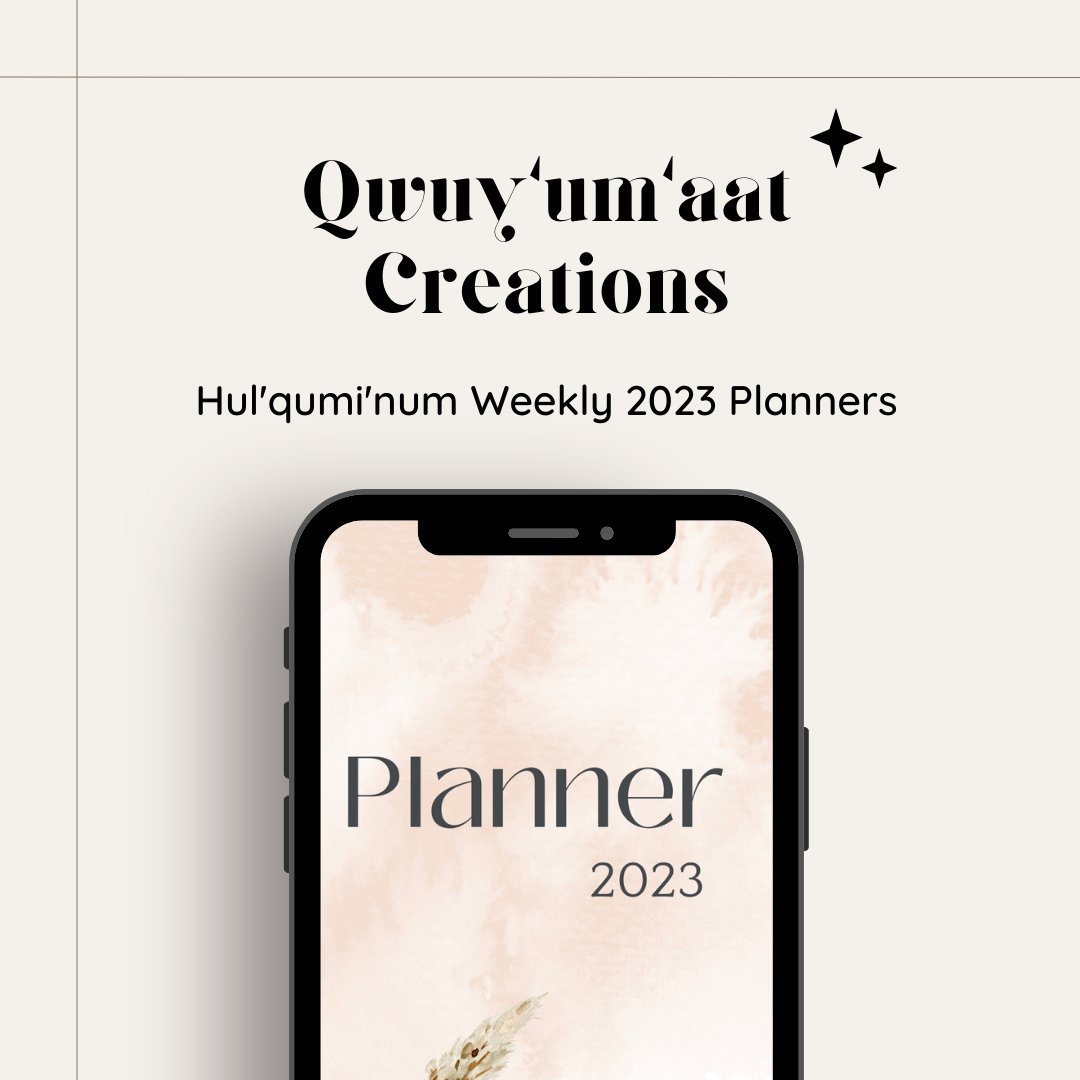 eyvette_hr's tweet image. Monthly/Weekly Hul&apos;qumi&apos;num Planners 🗣️.

#Indigenization is day-by-day, gradual, holistic, and transformative. Little by little, take time to re-claim language, learn the words, sounds and letter pairings. 

Check out the monthly/weekly planners 🖱️🛍️ everplanconsulting.com/planners