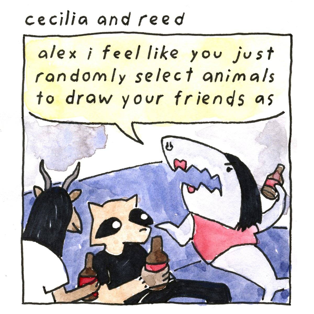 in today's strip, @cecianasta tries to bite my gd head off
just like a shark would 