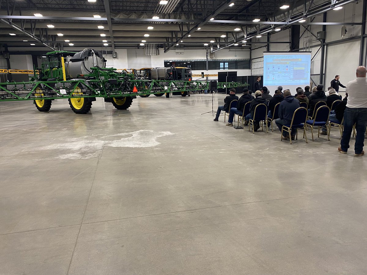 rhutchsce's tweet photo. Back at it today with @SouthCountryEq annual @JohnDeere sprayer and technology update clinic @REALDistrictyqr. Super proud of our team again today, and all our guest speakers that supported us and our customers today! Big thank you to all our customers for the continued business! https://t.co/8olIpNyb7O