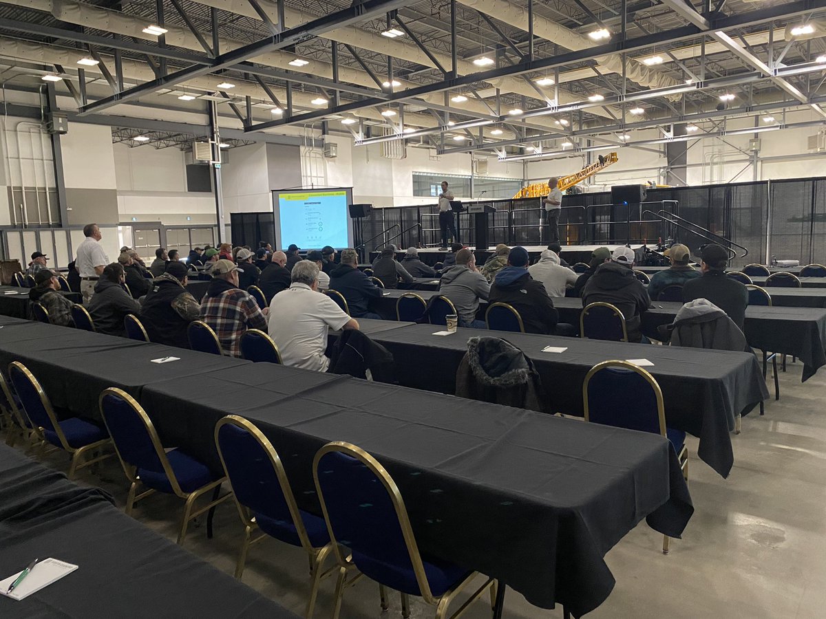 rhutchsce's tweet photo. Back at it today with @SouthCountryEq annual @JohnDeere sprayer and technology update clinic @REALDistrictyqr. Super proud of our team again today, and all our guest speakers that supported us and our customers today! Big thank you to all our customers for the continued business! https://t.co/8olIpNyb7O