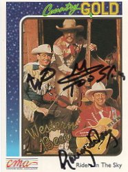 signing_s's tweet photo. Ranger Doug, Too Slim & Woody Paul of Riders Radio Theater fame all signed in 25 days. The National Public Radio series ran from 1988-95 and was a joy. #ttm #ttmsuccess #RidersRadioTheater #thecowboyway #RangerDoug #NPR #radio #TooSlim #WoodyPaul #Hobby #Collect https://t.co/OZS0HBiqj3