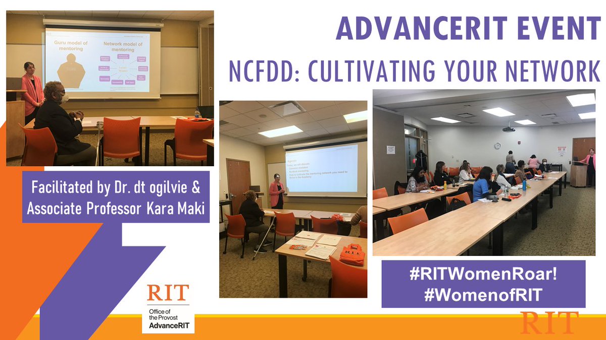 We thank everyone who joined our NCFDD Cultivating your Network event on March 29th. Thank you to Dr. dt ogilvie and Professor Kara Maki for facilitating this event! Here are some recap photos from the event. #RITWomenRoar #WomenofRIT