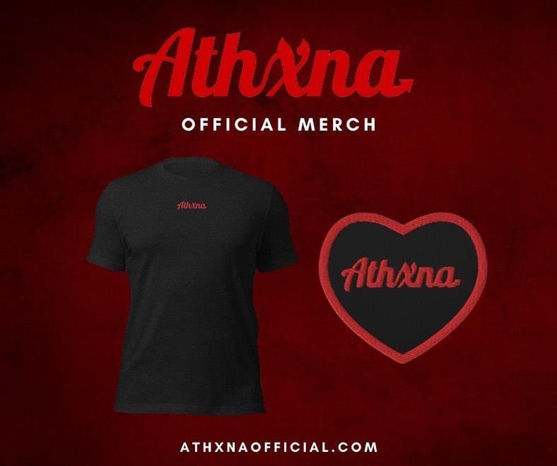 Athxnaofficial's tweet photo. My first ever merch drop! how freaking cool is this? mommah i made it 😭 https://t.co/hvtTsnUccg

#athxna #newmerch #merch #checkitout #firstmerch #mommaimadeit #shirts #tshirts #officiallogo #hearts #patches #supportindiemusic #supportindependentartists #supportindieartists https://t.co/nVgfEnXoaC