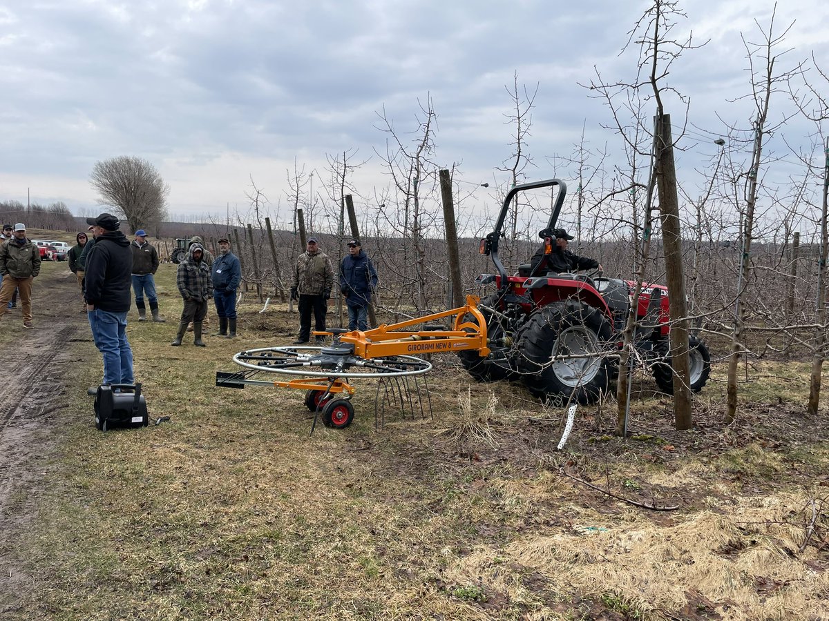At the Michigan State University Extension IPM school today to learn about ground cover management tools and see orchard demos! 🍎 🍒