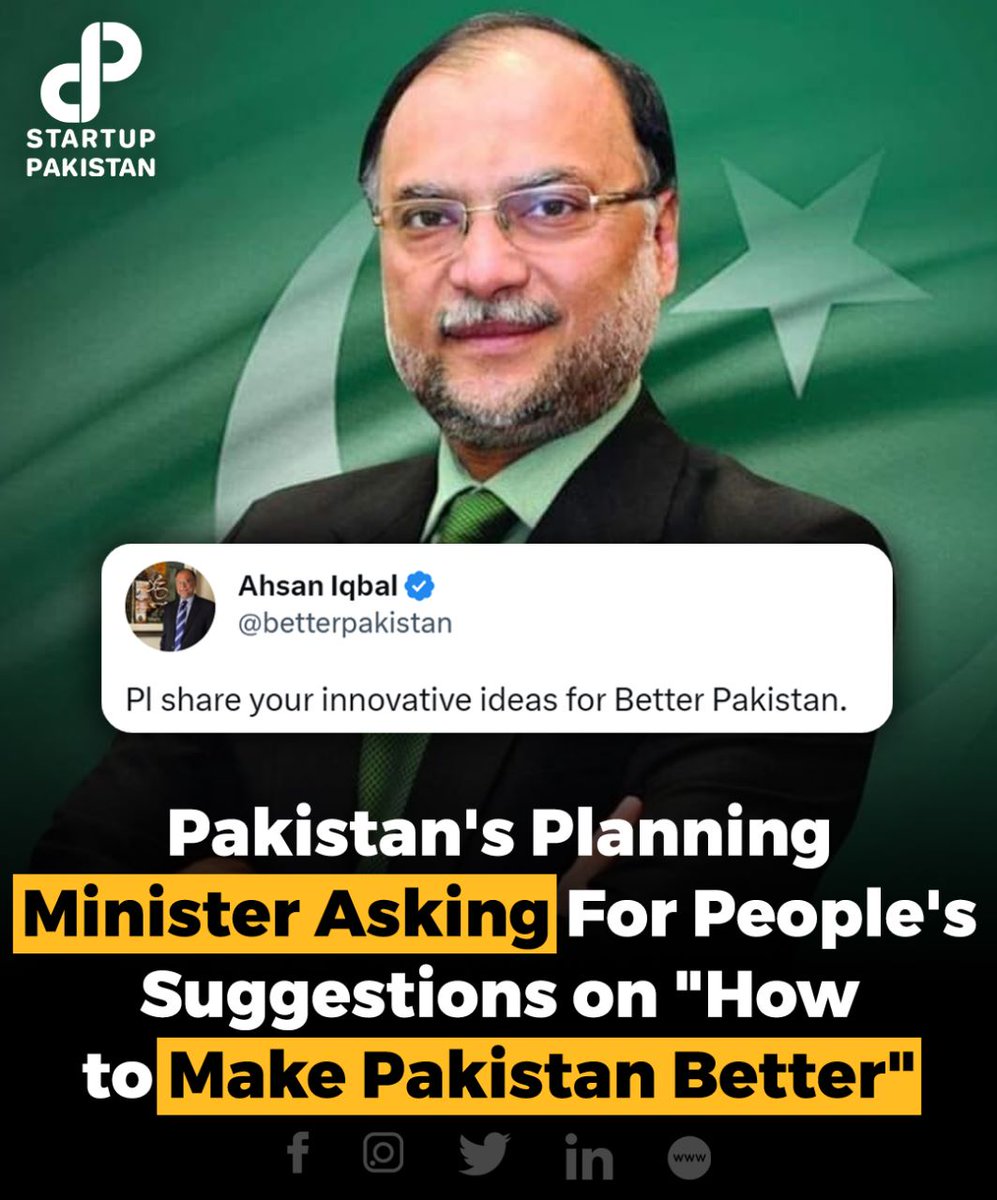 Startup Pakistan on Twitter "Pakistan's Planning Minister Asking For